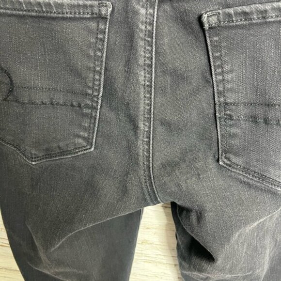 American Eagle Outfitters High Rise Jeggings Black Jeans 6 short distressed - Picture 9 of 9